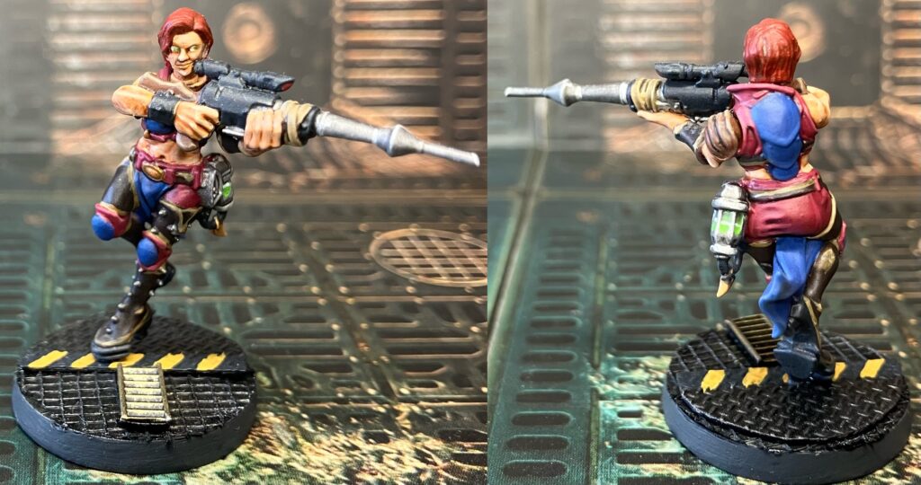 An Escher ganger armed with a Needle Rifile