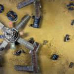 An Ash Wastes battlefield set up for Out of the Storm.