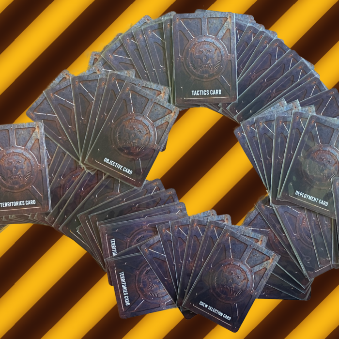 The Territory, Objective, Tactics, Side job, Crew Selection, and Deployment cards necessary to create an N26 scenario.